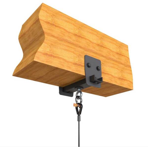 BC-W7-12-6 WOOD BEAM SUSPENSION WITH SWIVEL EYE FOR  BEAM DEPTHS OF 6” OR MORE & WIDTHS FROM 7-12" WIDE/ BLACK